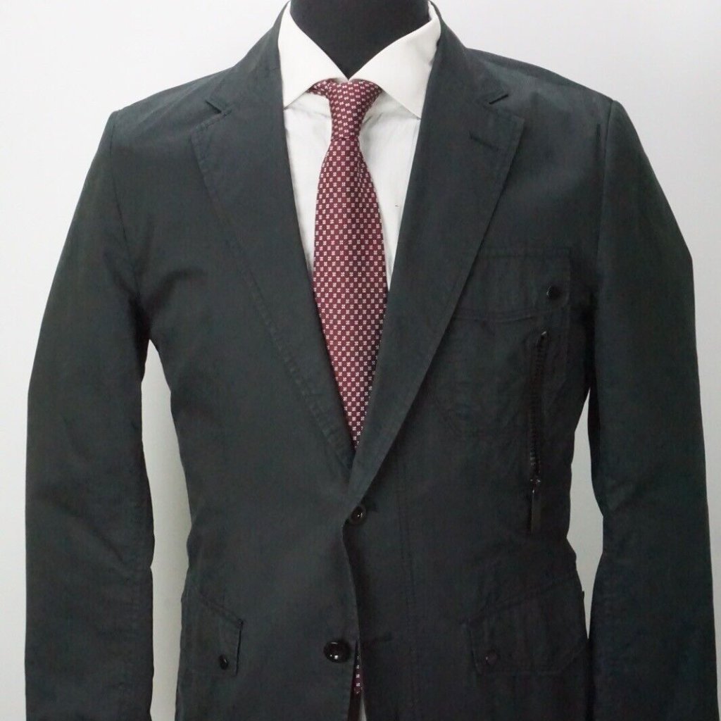 Hugo Boss Buky-W Cotton Dark Blue Zippered Travel Blazer Sport Coat Sz 38r